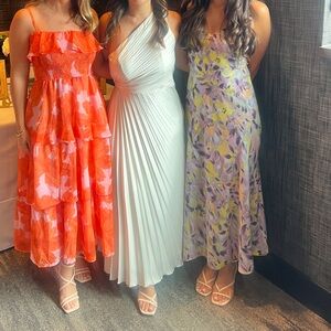 Orange & Pink Floral midi dress!